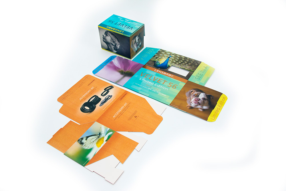 Custom printing and packaging for Lensbaby compant: box for a Limited Edition Camera Lens - Custom Box Size, Custom Product Packaging
