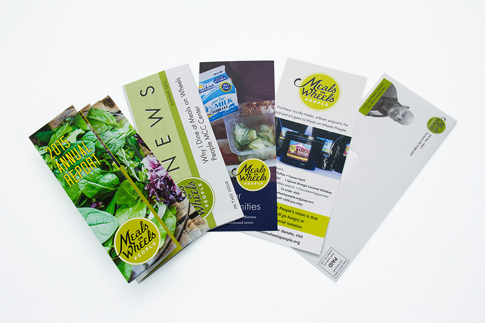 Brochures, custom mailers, flyers, etc. for Meals on Wheels. Custom printing by Image Pressworks
